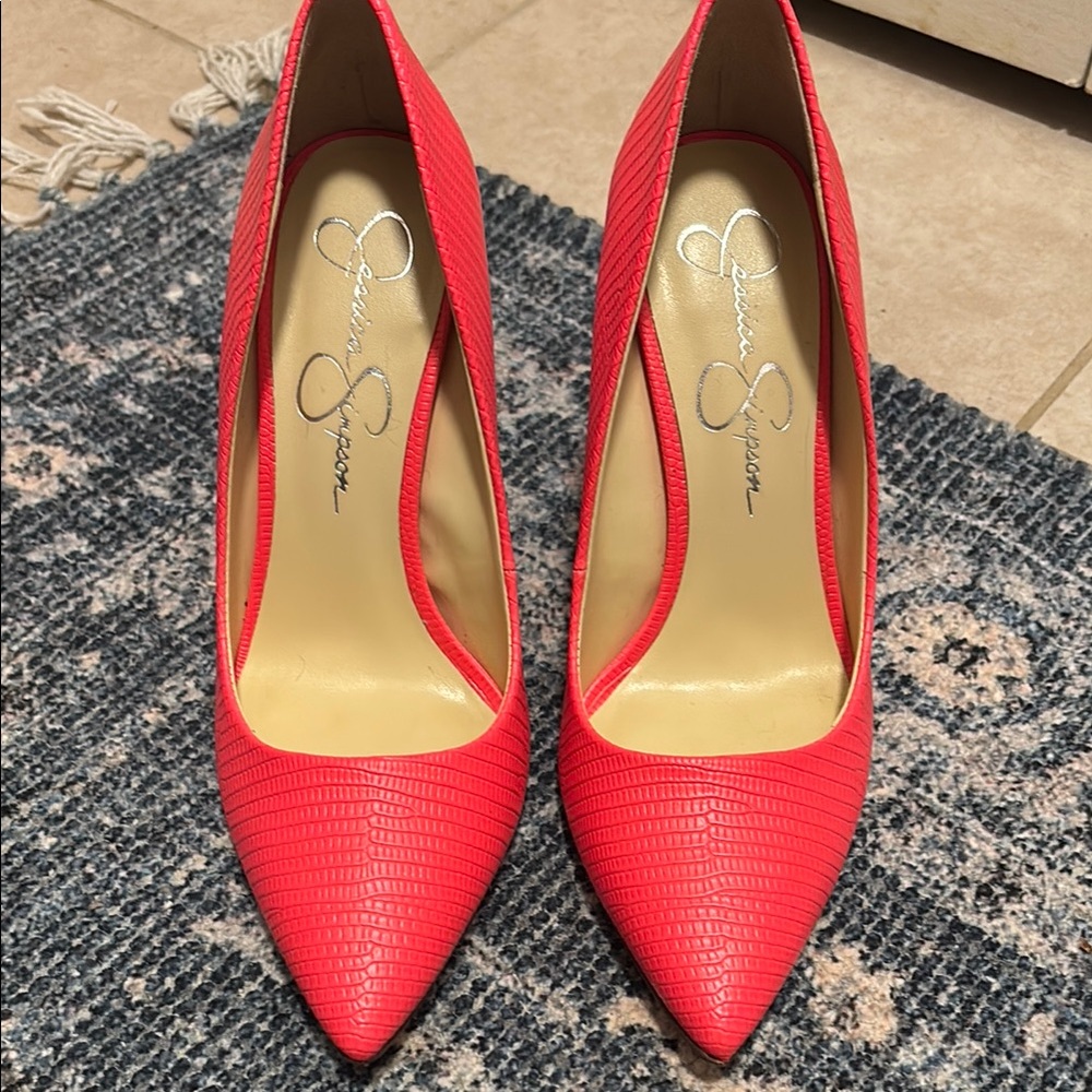 Jessica Simpson Vibrant Pink Textured Heels